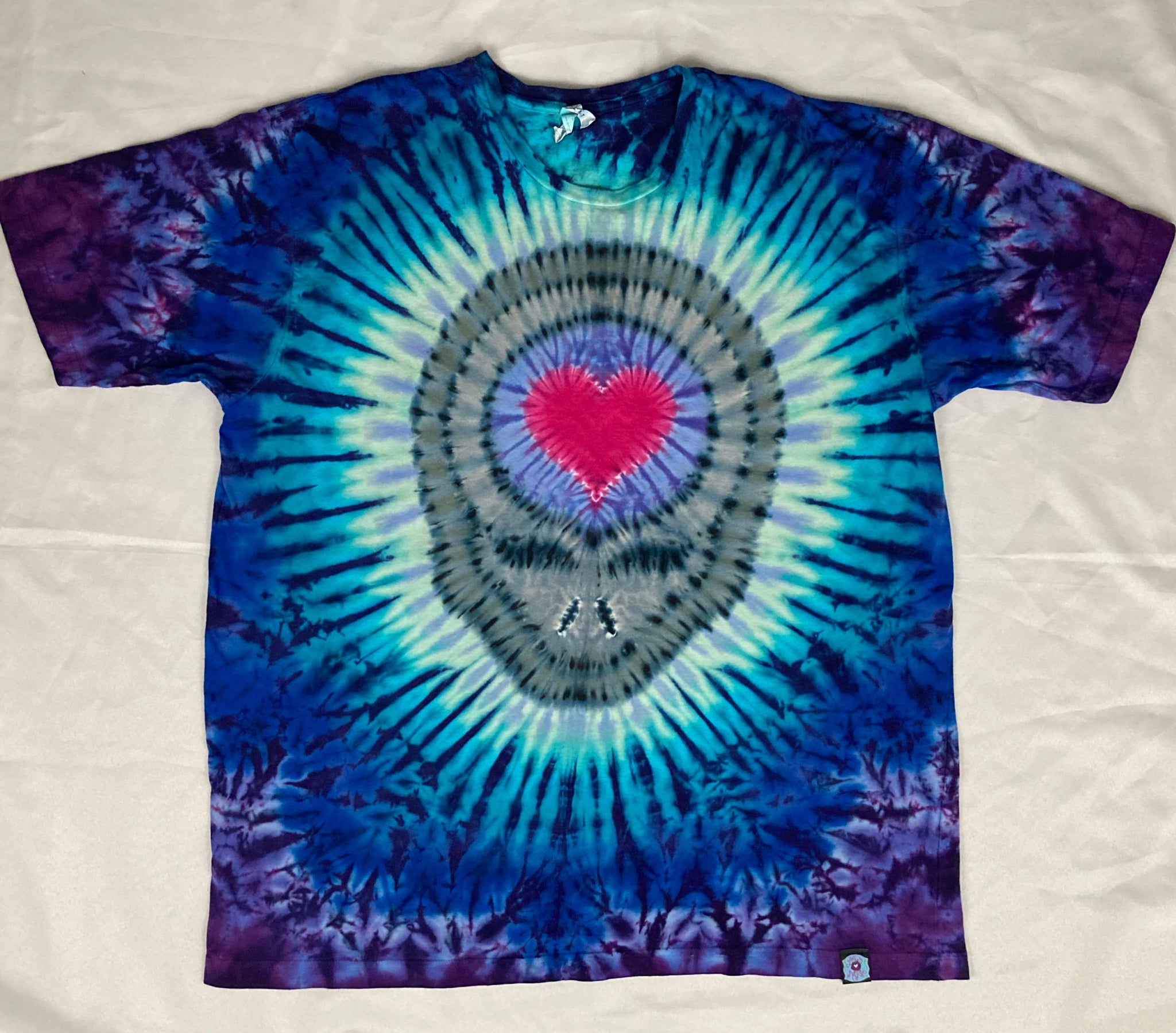 Adult Blues SYF Heart Tie-Dyed Tee, 3XL