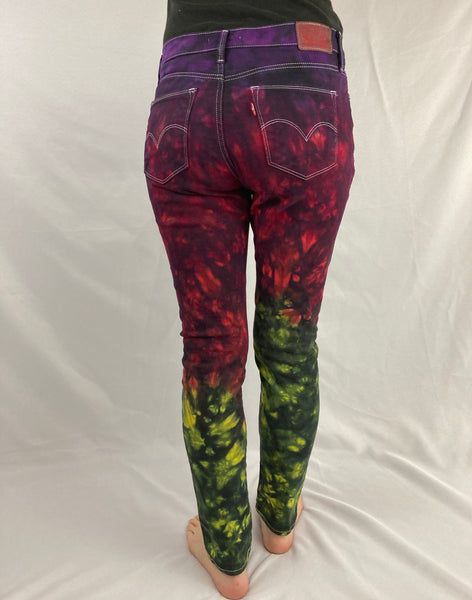 Ladies Sunset Red Upcycled Levi’s Jeans, 30