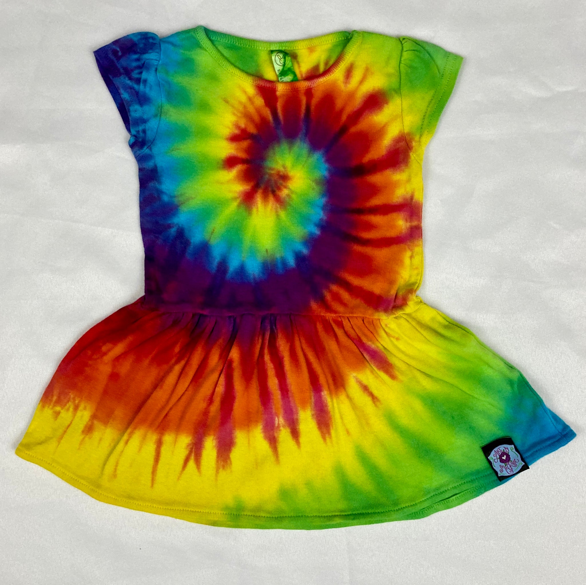 Baby Rainbow Spiral Tie-Dyed Dress, 6M