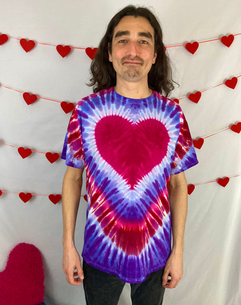 Adult Valentine’s Heart Tie-dyed Tee, S