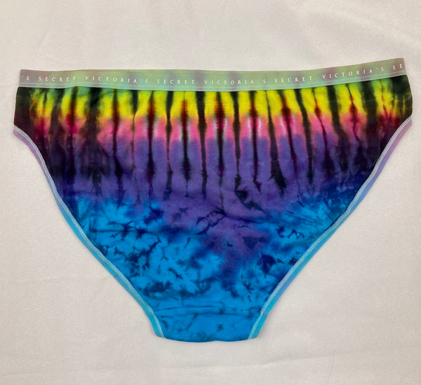 Women's Black/Rainbow Victoria's Secret Tie-Dyed Panties, 2XL