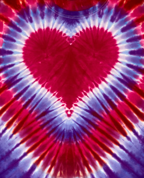Kids Valentine’s Heart Tie-Dyed Tee, Youth L