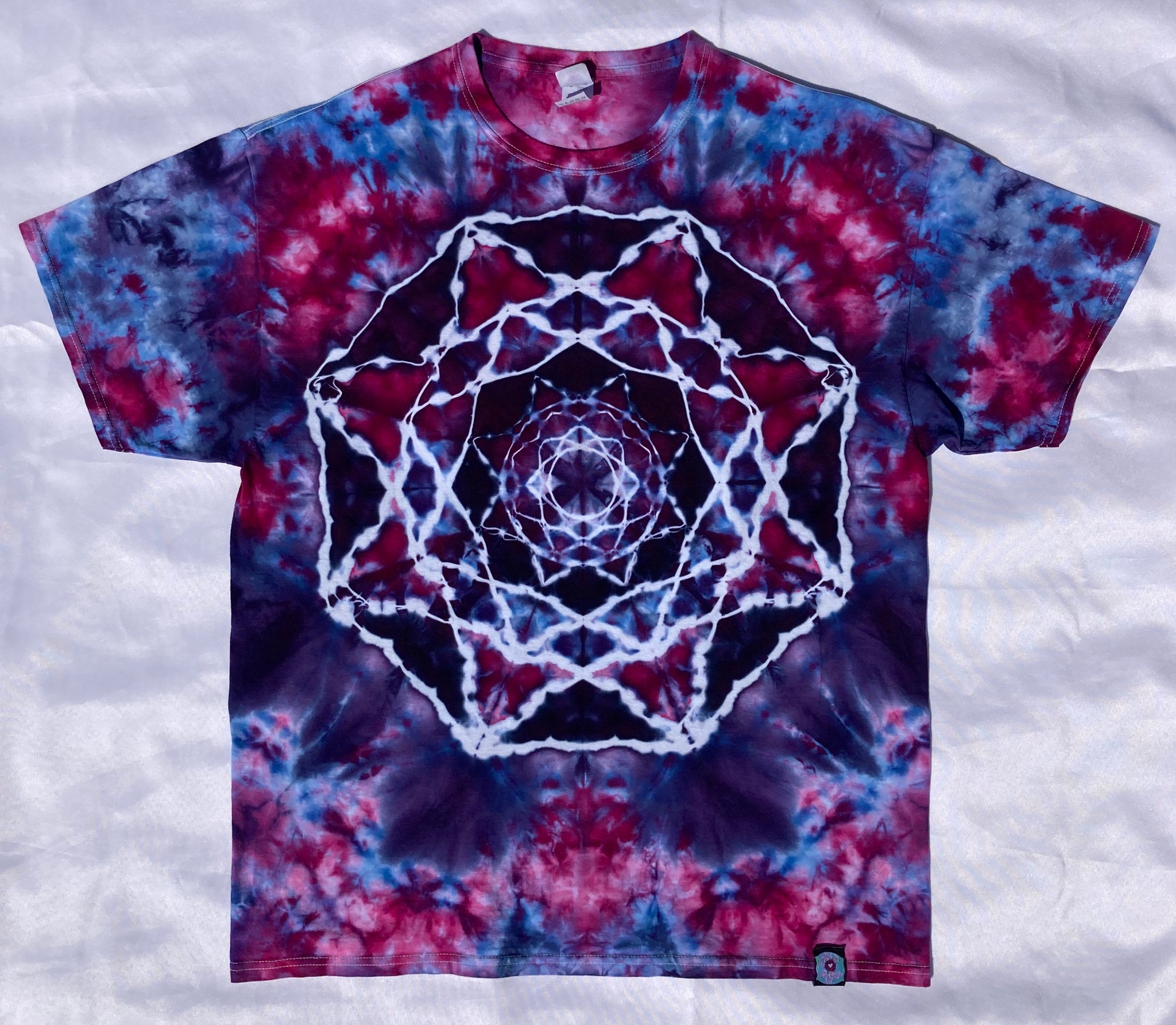Adult Purple Berry Mandala Ice-Dyed Tee, XL