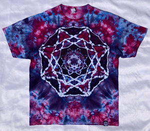 Adult Purple Berry Mandala Ice-Dyed Tee, XL