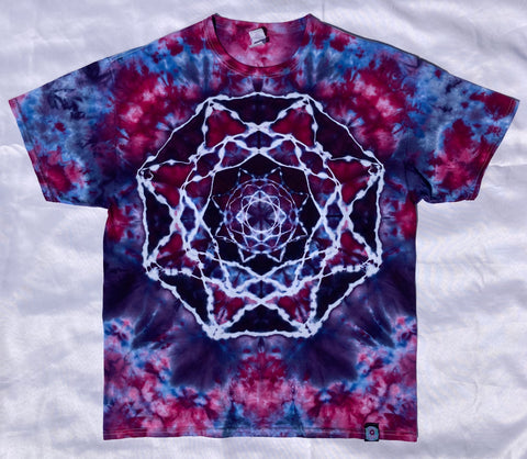 Adult Purple Berry Mandala Ice-Dyed Tee, XL
