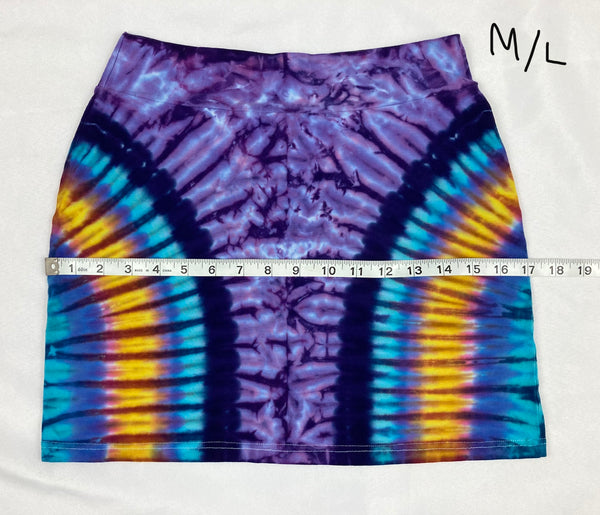 Women's Purple/Sunset Tie-Dyed Mini Skirt, XS/S