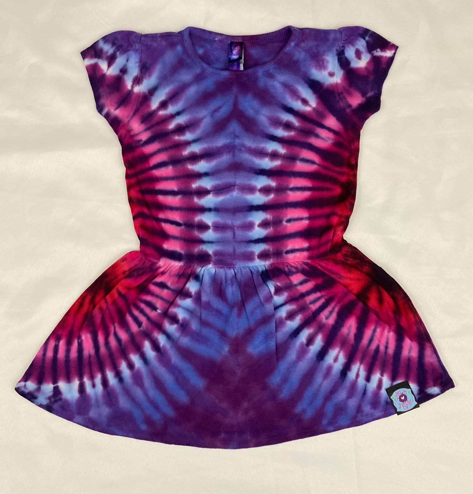 Toddler Purple/Red Tie-Dyed Dress, 2T