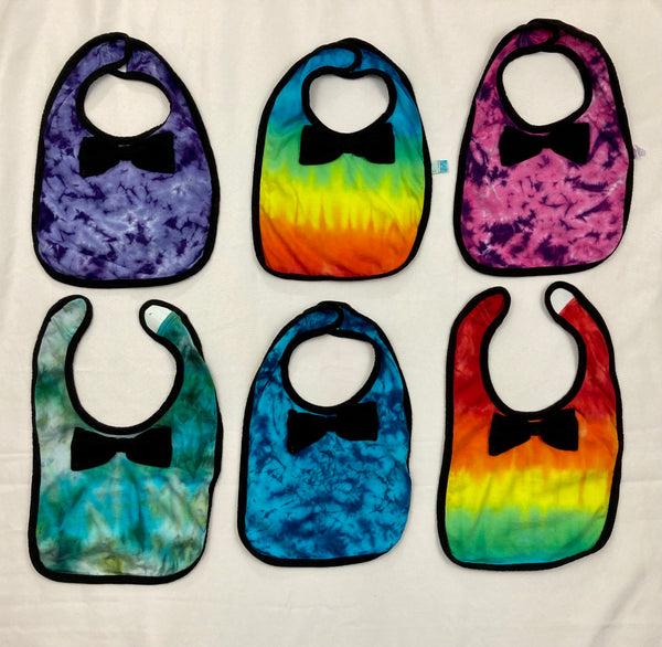 Baby Tie-Dyed Bow Tie Bib - Multiple Colors