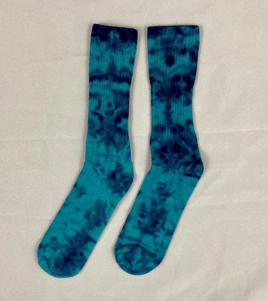 Adult Blue Crush Tie-Dyed Bamboo Socks, (multiple sizes)