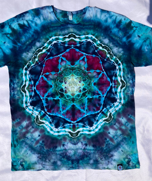 Adult Mermaid Waters Mandala Ice-Dyed Tee, 2XL