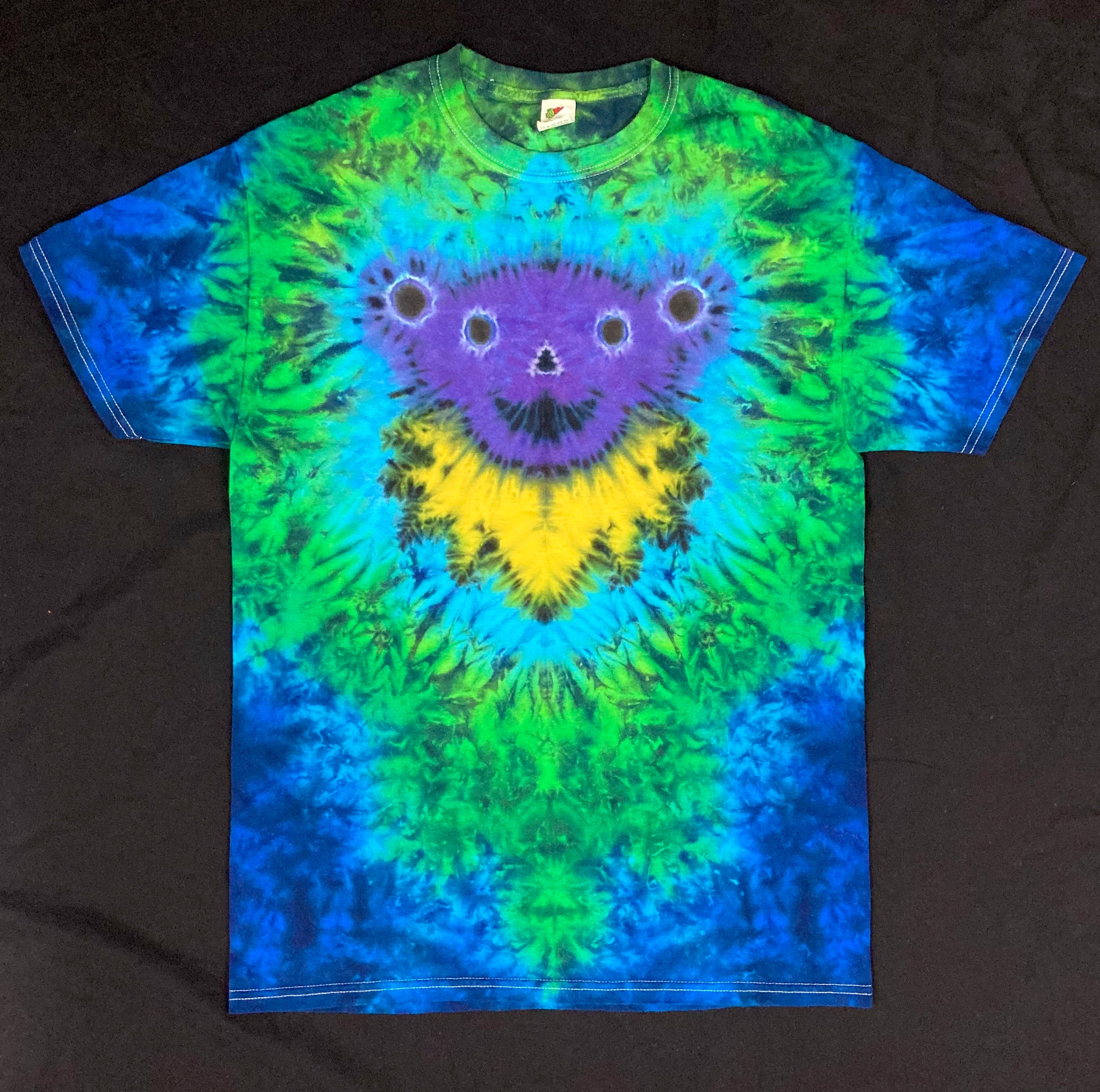Adult Purple Bear Tie-Dyed Tee, M