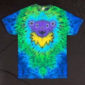 Adult Purple Bear Tie-Dyed Tee, M