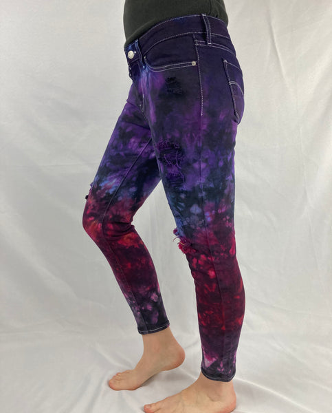 Ladies Purple/Red Ombré Upcycled Levi’s Jeans, 28