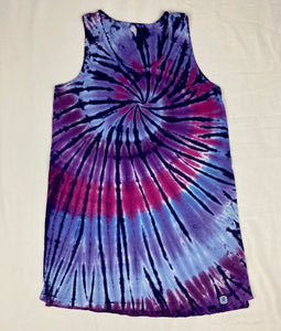 Ladies Purple Spiral Tie-Dyed Tank Dress, XL