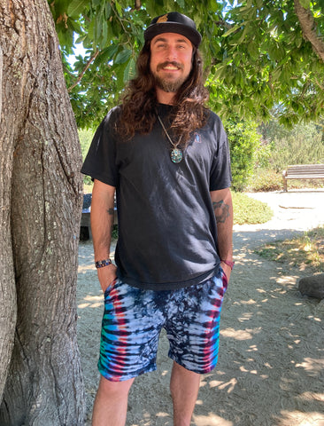 Men’s/Unisex Midnight Tie-Dyed Shorts, M-XL (32-36)