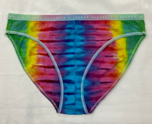 Women's Rainbow Victoria's Secret Tie-Dyed Panties, XL