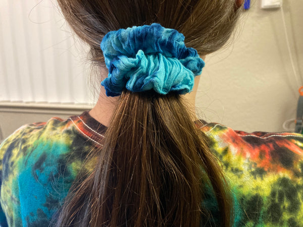 Multi-Colored Rayon Tie-dyed Hair Scrunchies