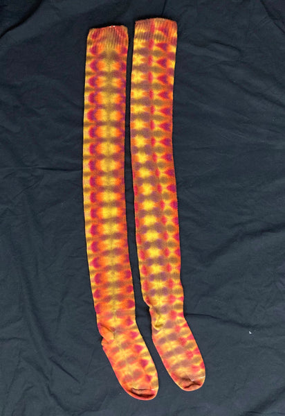 *MADE TO ORDER* Custom Adult Tie-dyed Thigh High Socks, 9-11
