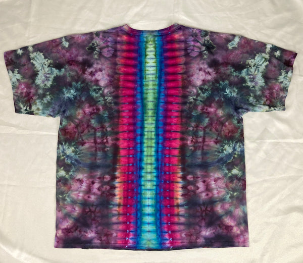 Adult Multi-Colored Mandala Ice-Dyed Tee, 3XL