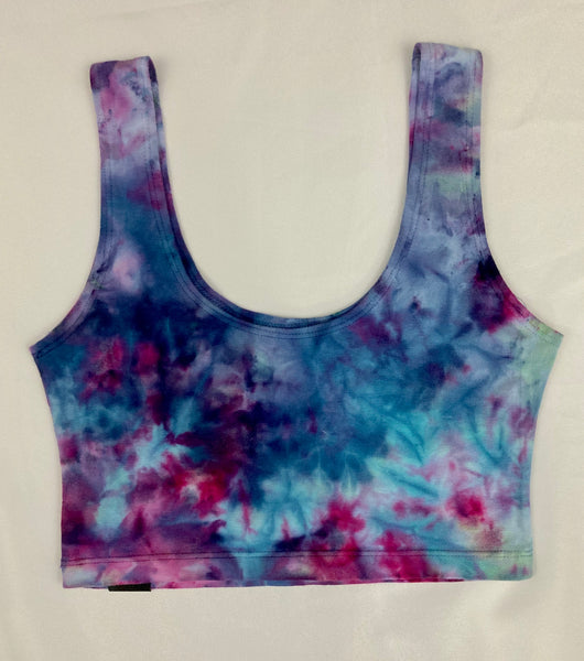 Women's Pink/Blue Ice-Dyed Crop Top, S-M