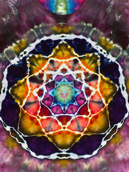 Adult Multi-Colored Mandala Ice-Dyed Tee, 3XL