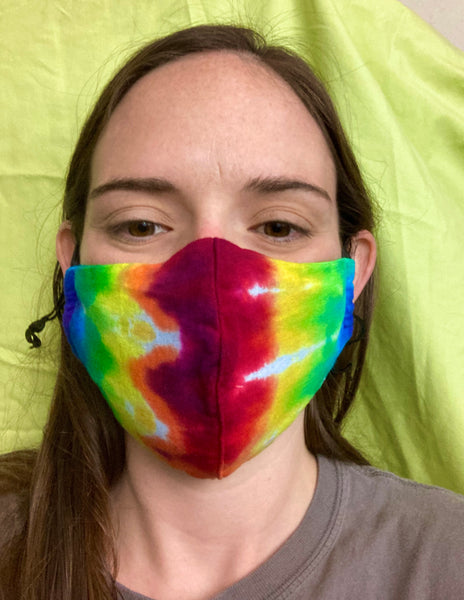 Premium Rainbow Tie-Dyed Face Mask (adjustable ear straps)
