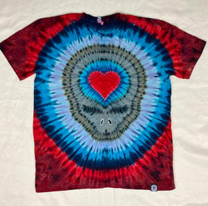 Adult Red/Blue SYF Heart Tie-Dyed Tee, L