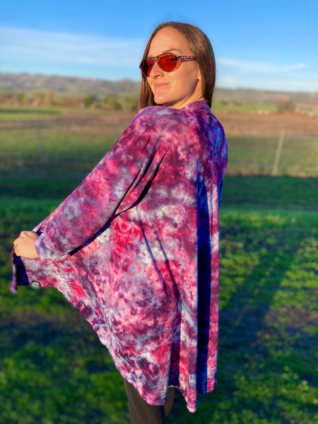 Women’s Purple Ice-dyed Half Moon Jacket, XL