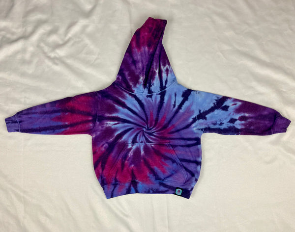 Youth Purple Spiral Tie-dyed Hoodie, M (10-12)