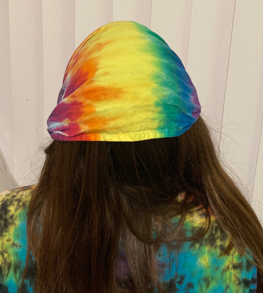 Bright Rainbow Tie-dyed Bandana Headband