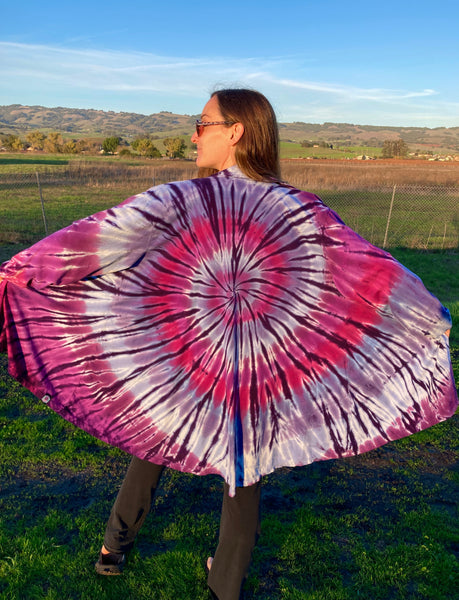 Women’s Purple Spiral Tie-dyed Half Moon Jacket, 2XL