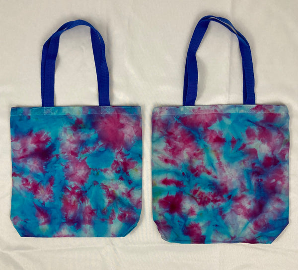 Blue Cotton Candy Ice-Dyed Canvas Tote Bag