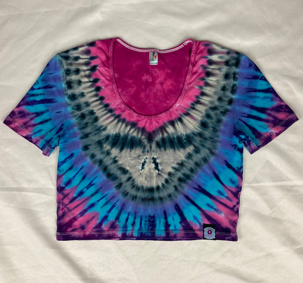 Women’s Pink/Blue SYF Tie-Dyed S/S Crop Top, L