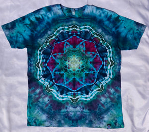 Adult Mermaid Waters Mandala Ice-Dyed Tee, 2XL