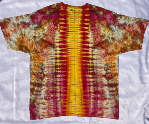 Adult Orange Sunshine Mandala Ice-Dyed Tee, 3XL