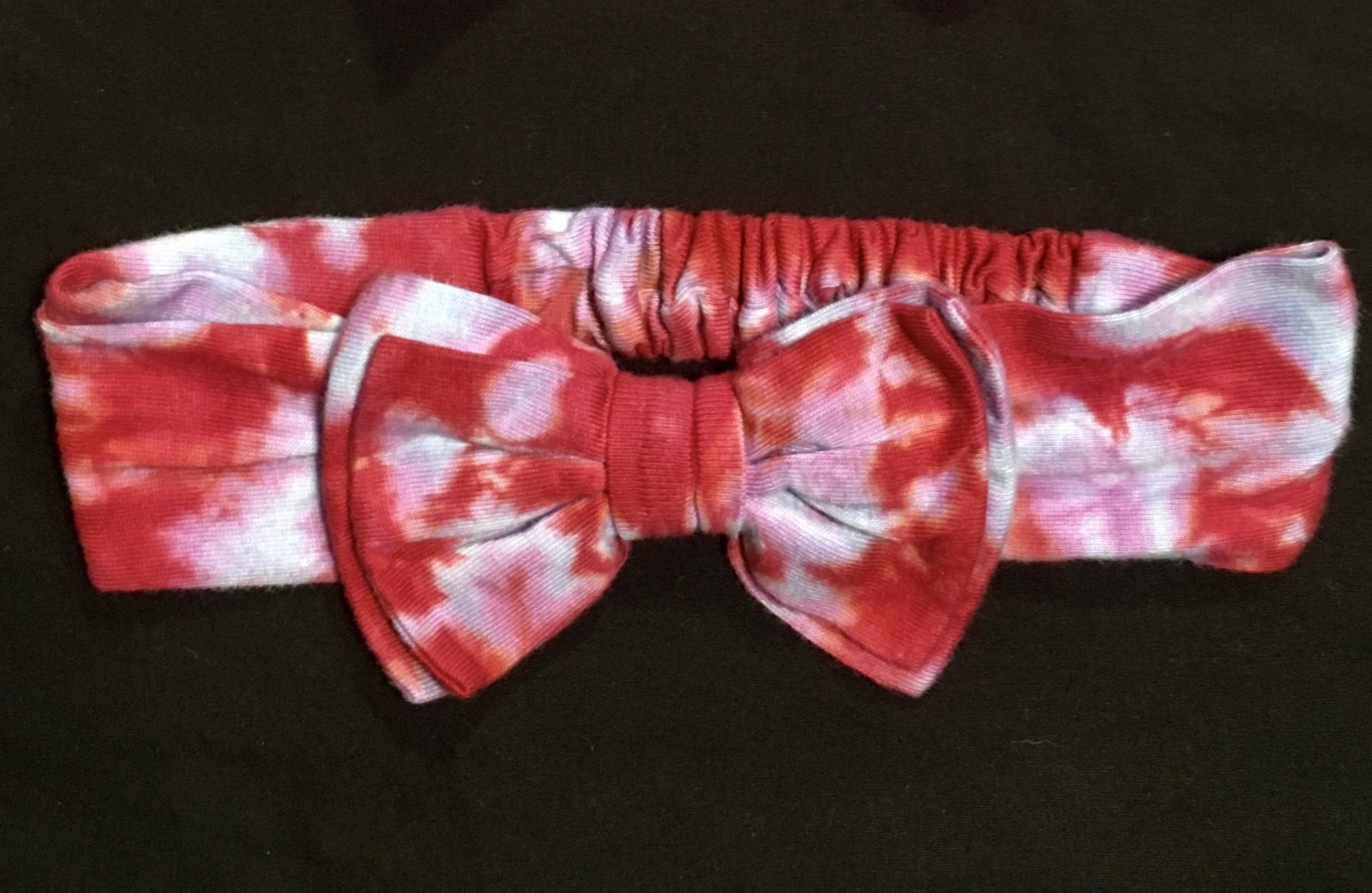 Toddler Red Tie-Dyed Headband w/ Bow