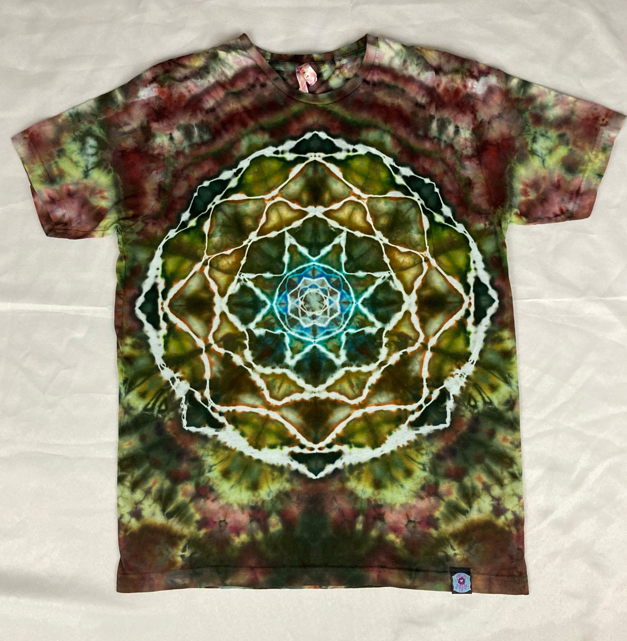 Adult Earthtone Mandala Ice-Dyed Tee, L