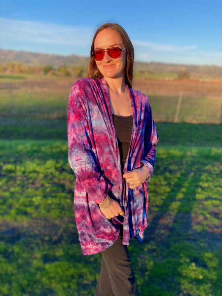 Women’s Purple Ice-dyed Half Moon Jacket, XL