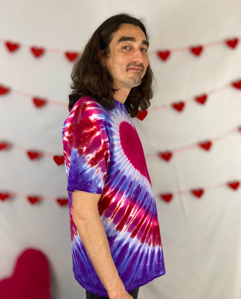 Adult Valentine’s Heart Tie-dyed Tee, S