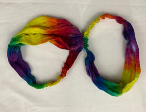 Bright Rainbow Tie-dyed Bandana Headband