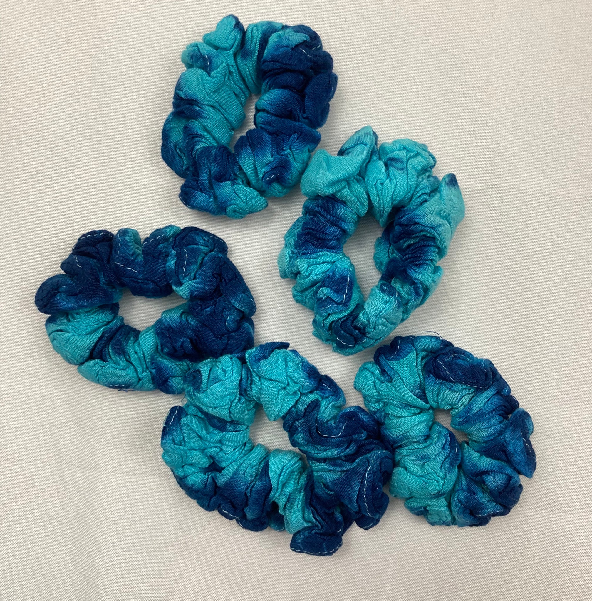 Multi-Colored Rayon Tie-dyed Hair Scrunchies
