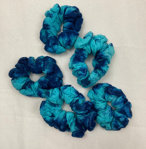 Multi-Colored Rayon Tie-dyed Hair Scrunchies