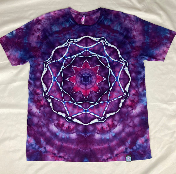 Adult Purple Mandala Ice-Dyed Tee, 2XL