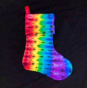 Rainbow Stripe Tie-dyed Christmas Stocking (single)
