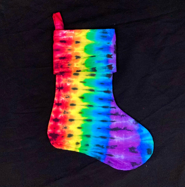 Rainbow Stripe Tie-dyed Christmas Stocking (single)