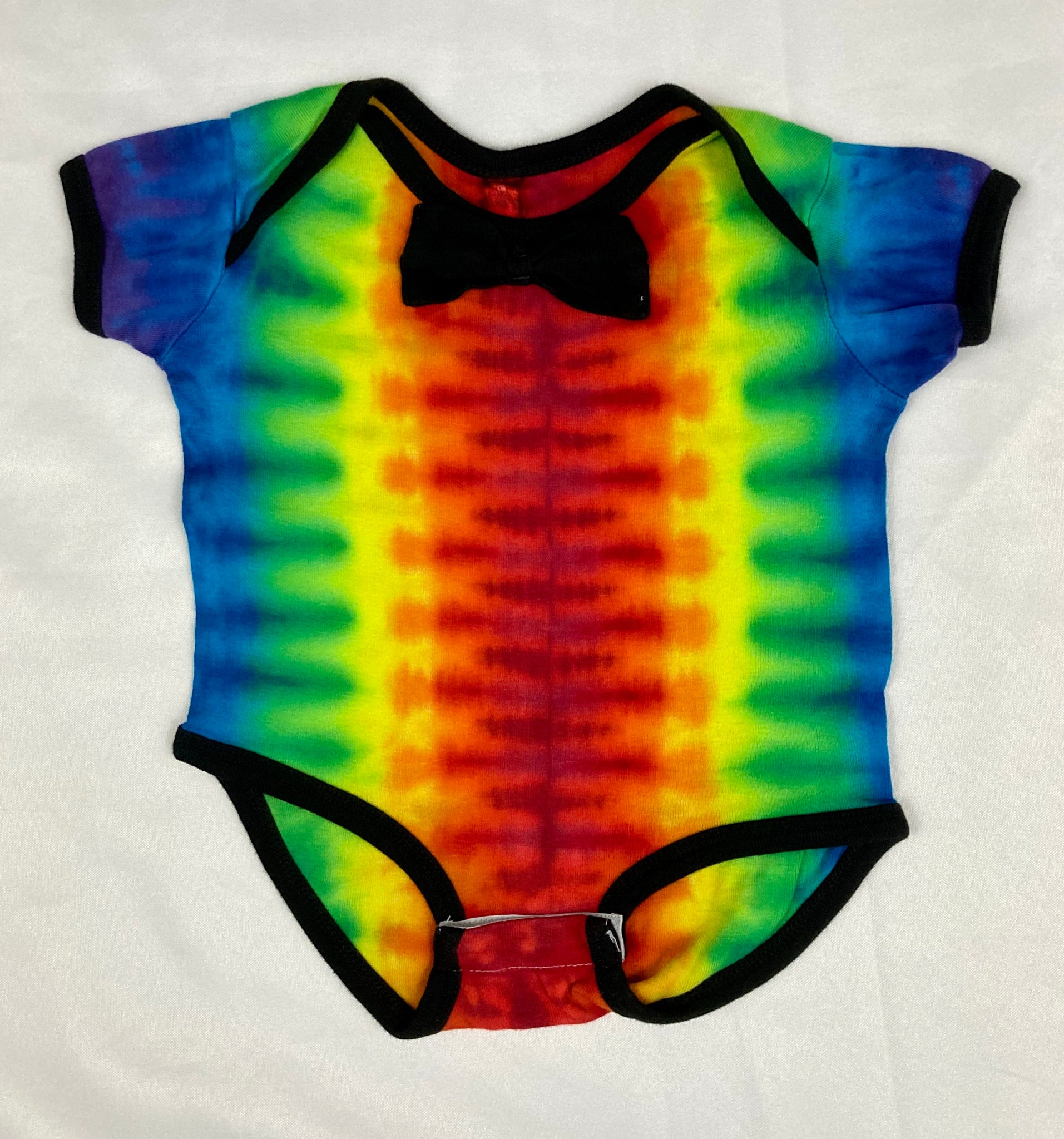 Baby Rainbow Tie-Dyed Bowtie Bodysuit, 18M
