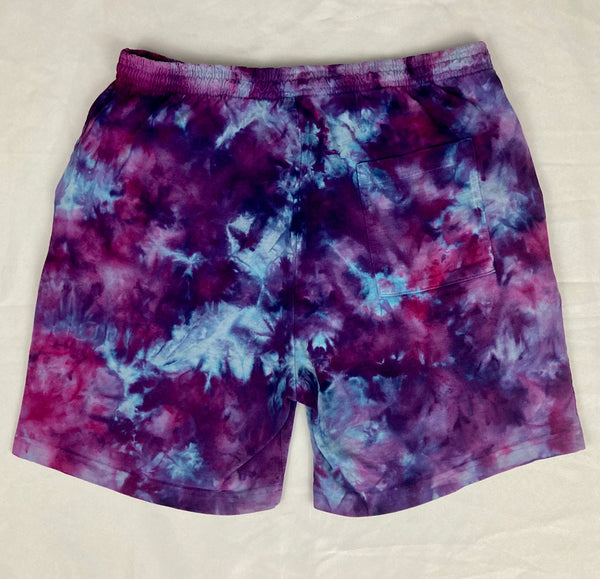 Men’s/Unisex Purple Ice-Dyed Shorts, L (34)