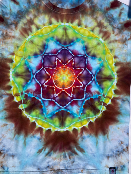Adult Sky Rainbow Mandala Ice-Dyed Tee, L