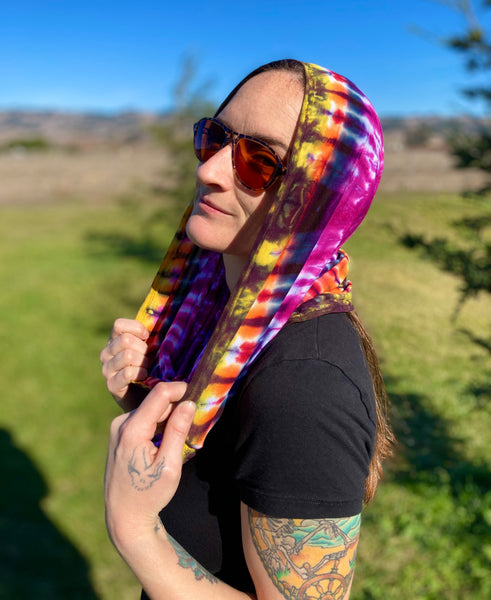 Pink Sunset Tie-dyed Rayon Infinity Scarf