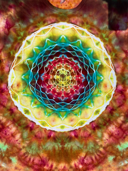 Adult Rusty Rainbow Mandala Ice-Dyed Tee, L